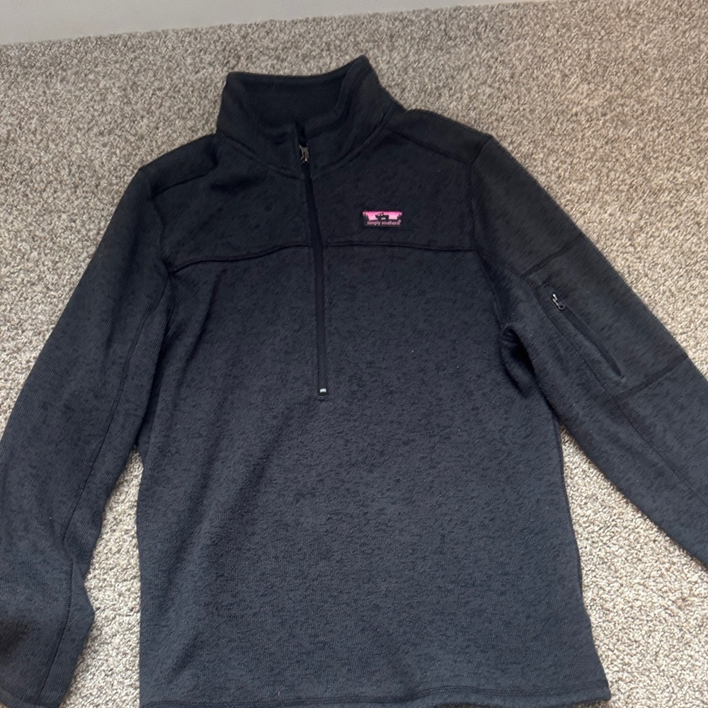 Simply Southern Charcoal Grey Pullover with Pink Label